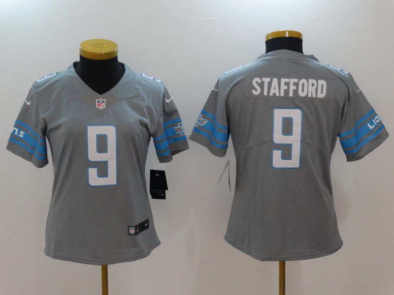 Women Detroit Lions #9 Stafford Grey Nike Vapor Untouchable Limited NFL Jerseys->->Women Jersey